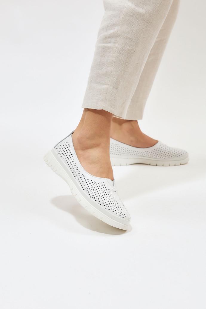 Мокасини жіночі ALLSY шкіряні р. 40 Білий (195165) - фото 2