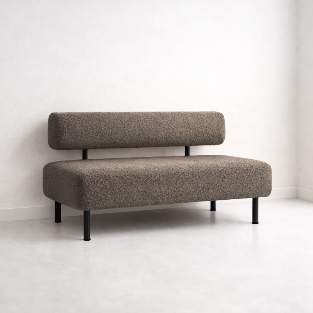 Диван компактный Tobi Sho Люмо 1200х540х750 мм букле Alpaca Кофейный/20