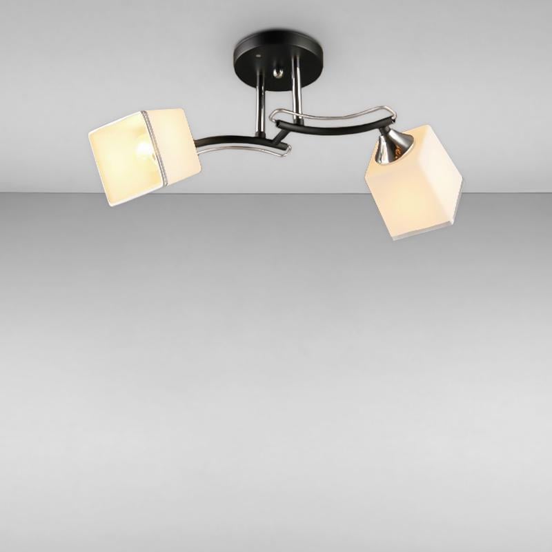 Люстра потолочная лофт Light House SRS-16335/2 BK на две лампы Черный / Хром / Белый