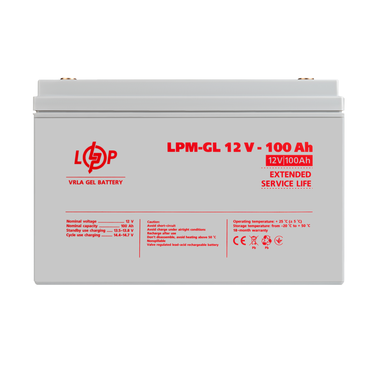 Аккумулятор гелевый LPM-GL 12V-100 Ah