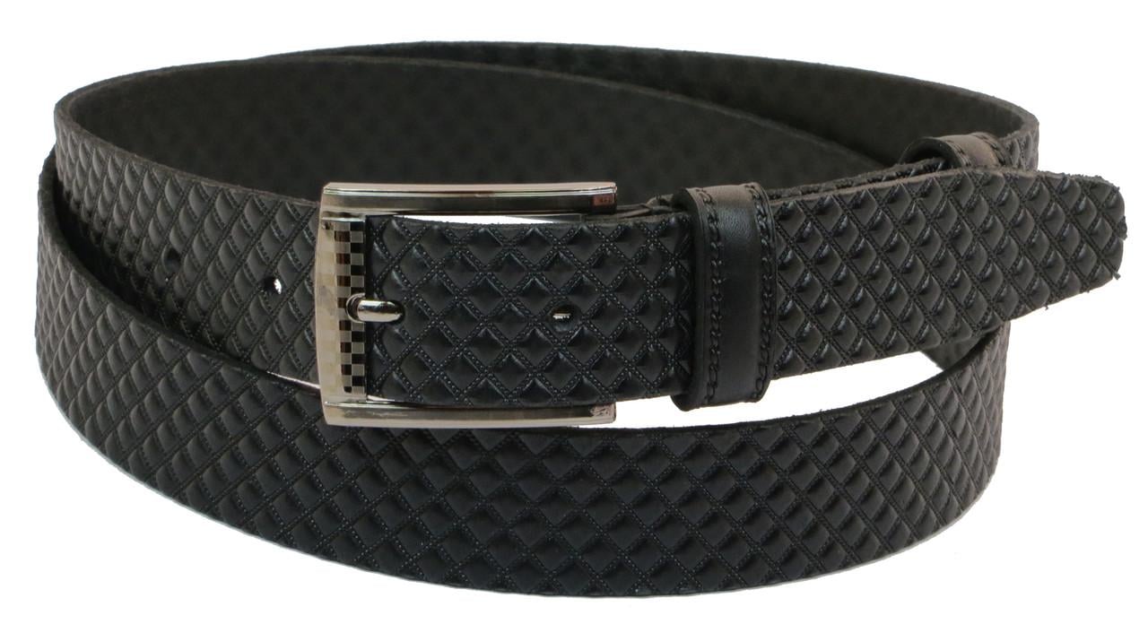 Ремень мужской Skipper 1035-35 под брюки натуральная кожа 3,5 см Черный