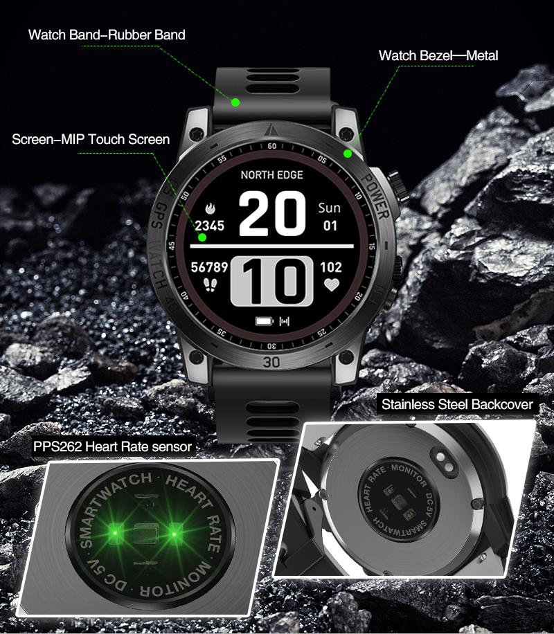 Смарт-часы North Edge CrossFit GPS Black (6011) - фото 3