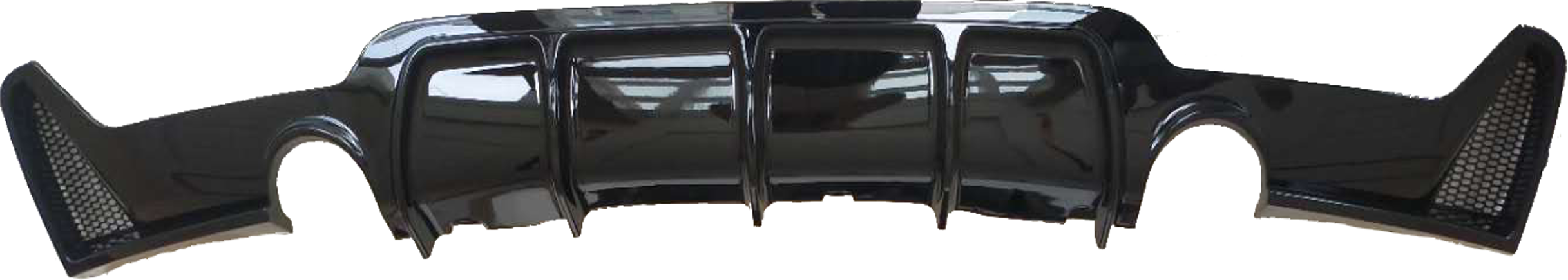 Дифузор заднього бампера під двосторонній одинарний вихлоп GBT для M-Sport для BMW 4 серія F-32 2012-2020 рр. -пластик Чорний (176771)