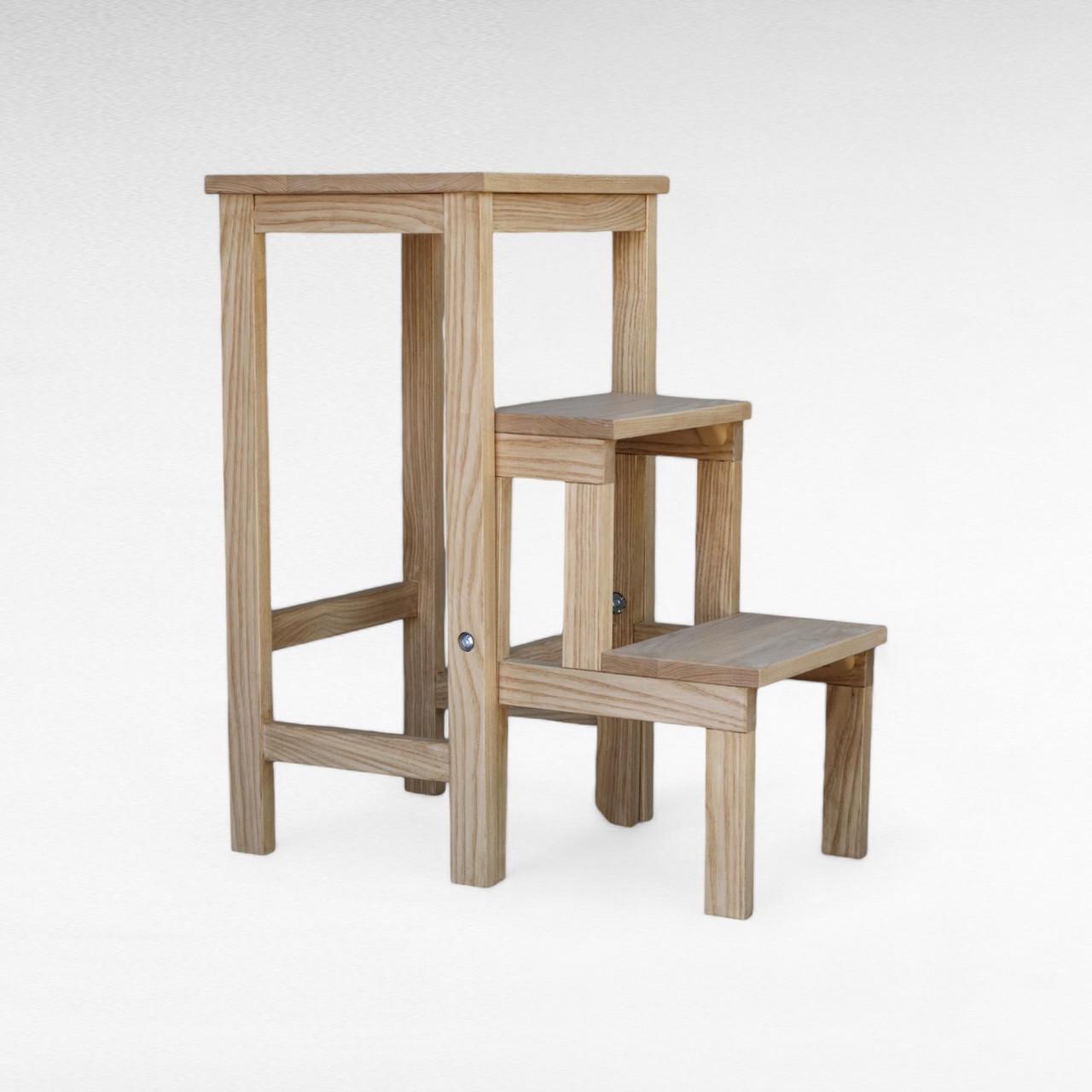 Табурет-лестница деревянный Студія Дерева Вільха ТД бытовой раскладной 3 ступеньки Молочный (31002856) - фото 2 Табурет-лестница деревянный Студія Дерева Вільха ТД бытовой раскладной 3 ступеньки Молочный (31002856) - фото 2