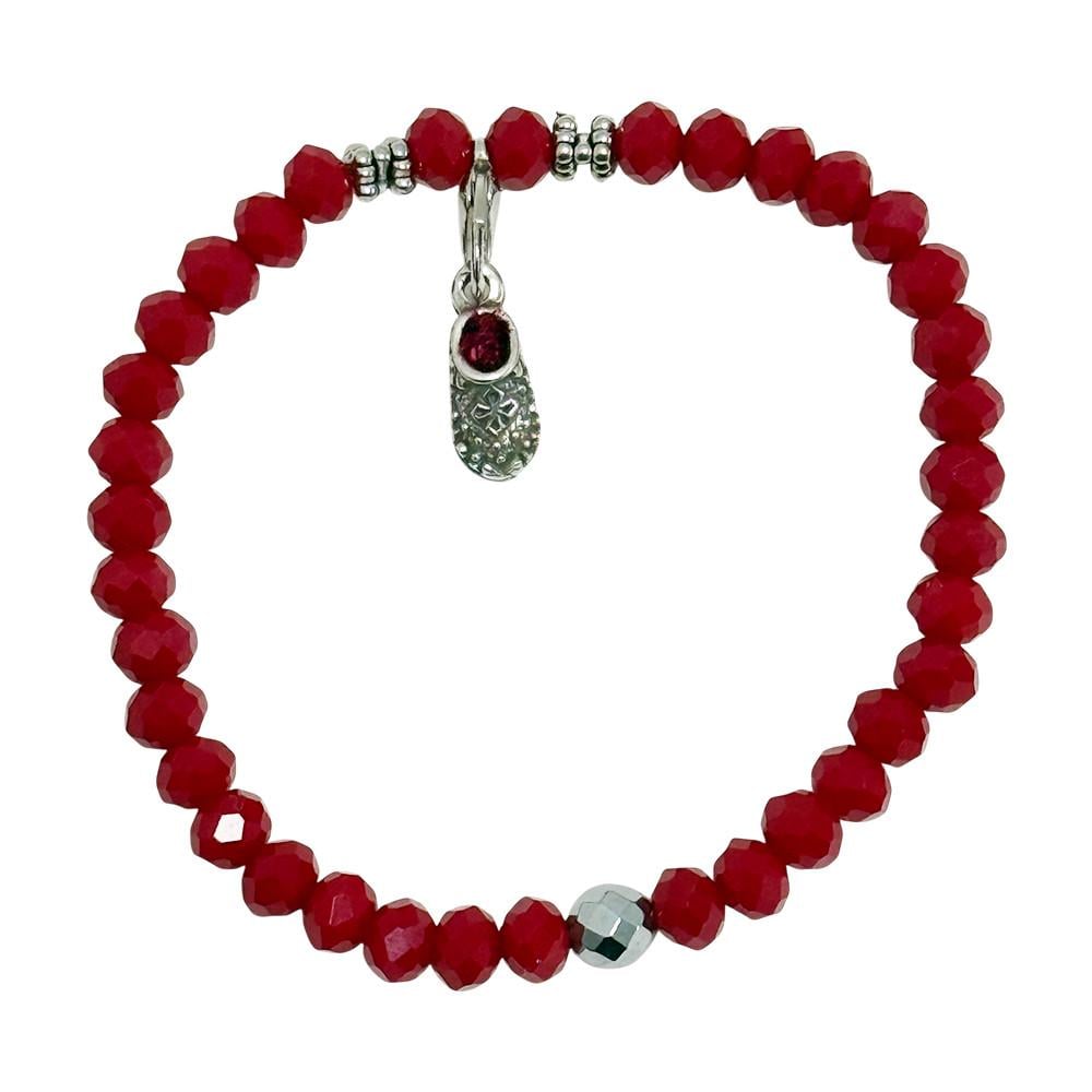 Браслет чеське скло з черевичком Спиридона Червоний (30823300)