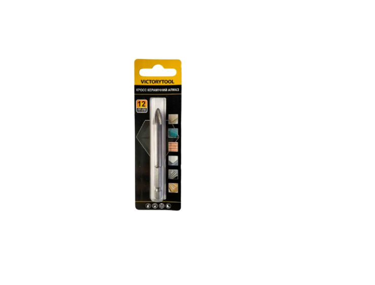 Свердло Victorytool по плитці з шестигранним хвостовик 12 мм