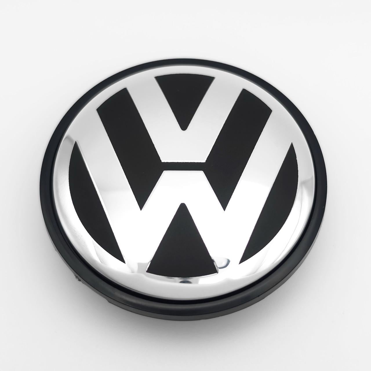 Ковпачок заглушка маточини колеса Volkswagen 65 мм тип 2 Чорний/Хром (3009658521)