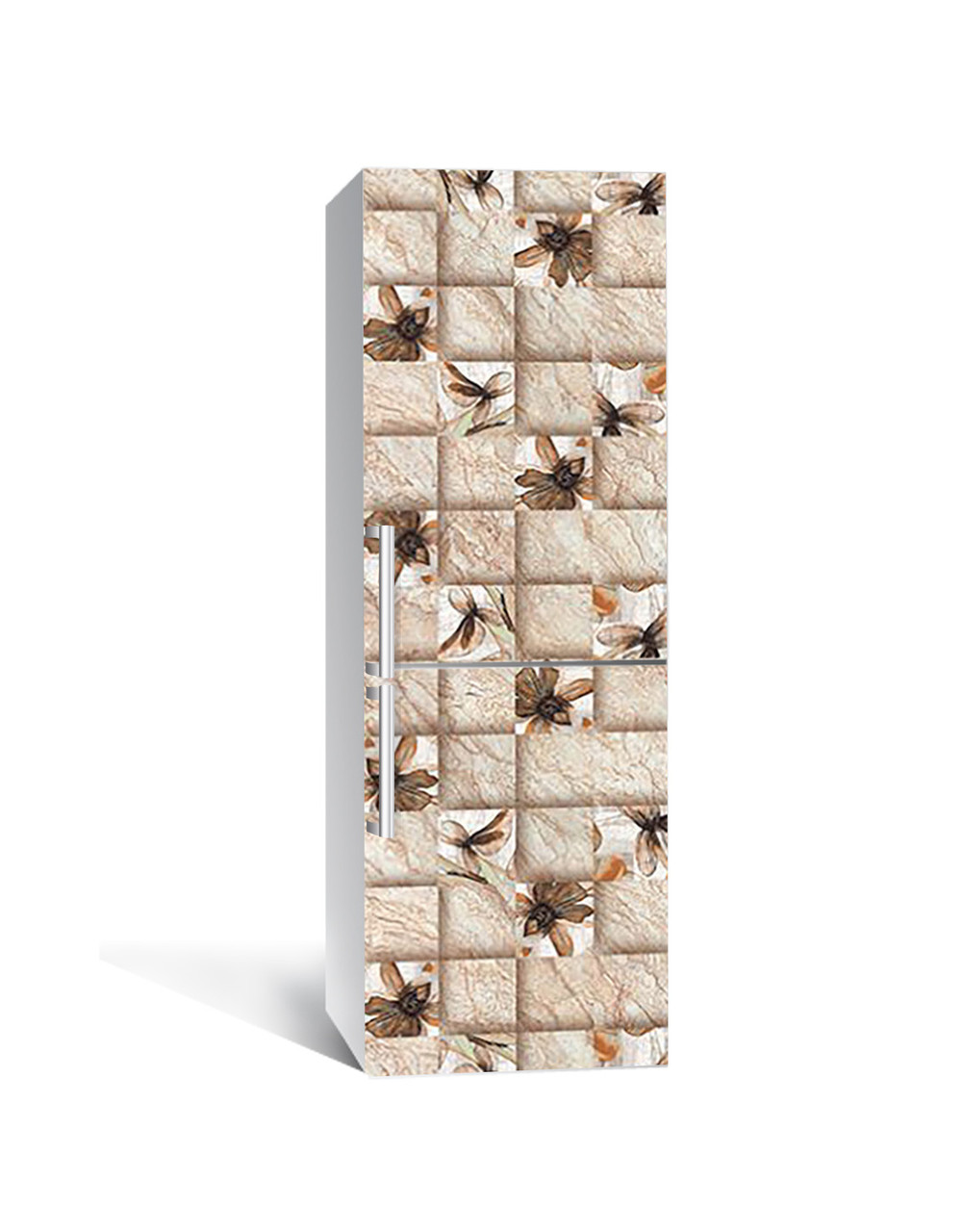 Наклейка 3D на холодильник Zatarga "Охровая плитка" виниловая 650х2000 мм Наклейка 3D на холодильник Zatarga "Охровая плитка" виниловая 650х2000 мм