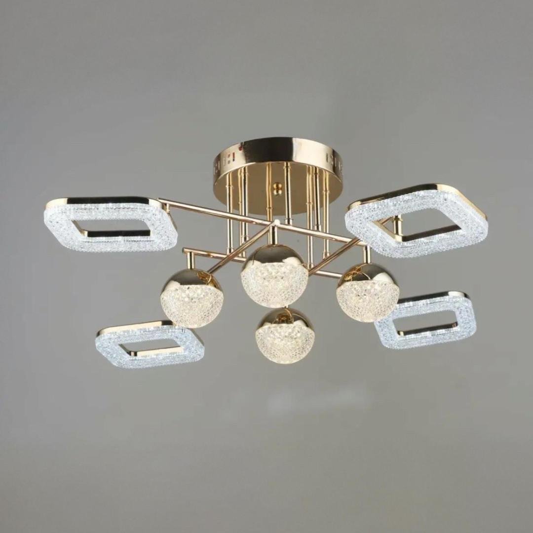 Люстра светодиодная Sirius 68W 3000-6500К Золотой (B YH1182/4+4 FGD)