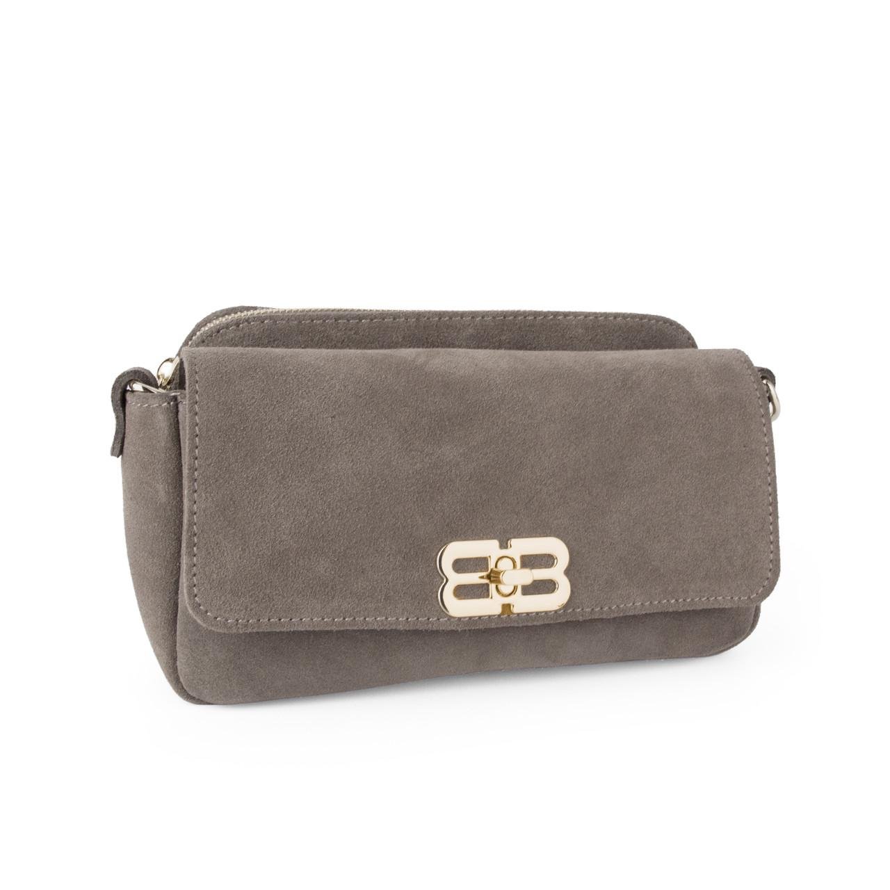 Женская сумка-клатч маленькая замшевая Virginia Conti 04042 Тауп