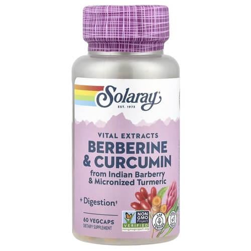 Берберин Solaray Vital Extracts Berberine & Curcumin 60 veg capsules (SOR-31624)