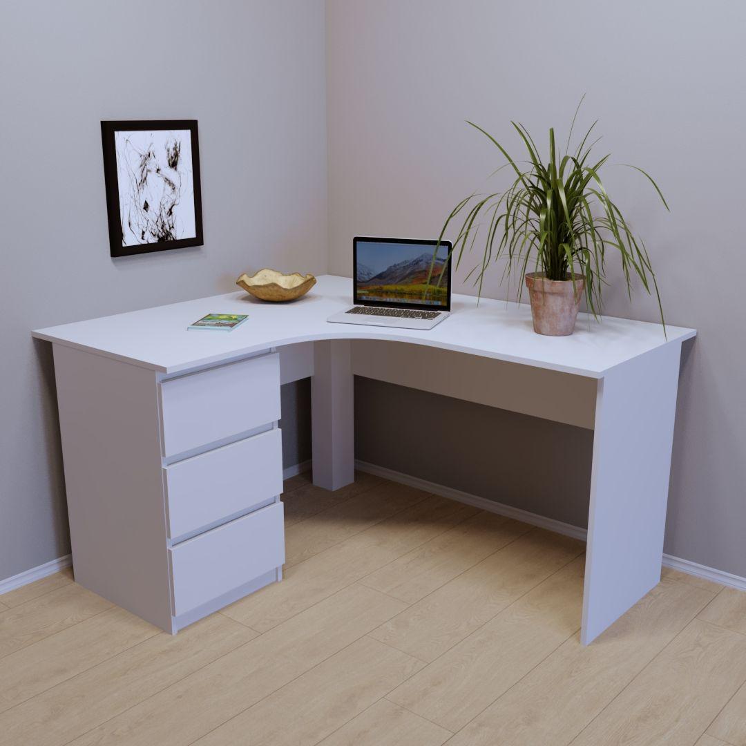 Письмовий стіл Тіса-меблі СП-111/2 140x120x75 см Білий