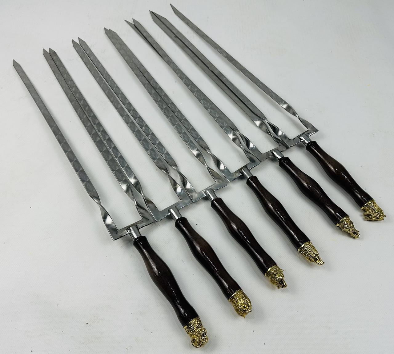 Набор двойных шампуров Grill Master САФАРИ 6 шт. Коричневый (168-10-SH-3123)