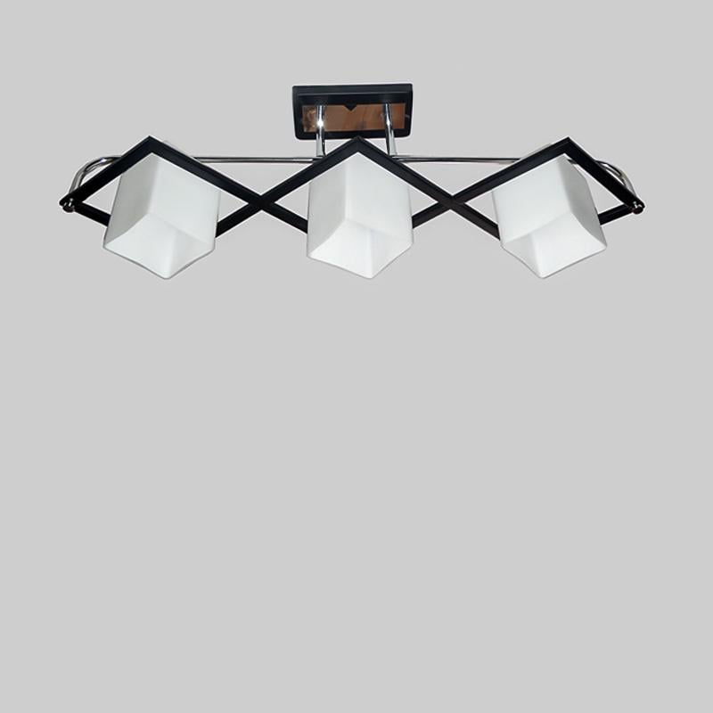 Люстра стельова Light House SRS-16195/2 на три лампи Хром/Чорний