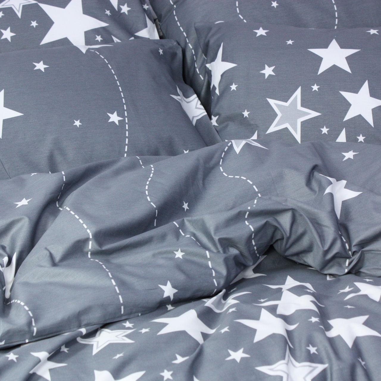 Комплект постільної білизни Еней-плюс С0231 полуторний Сірий/Білий (158751) - фото 3