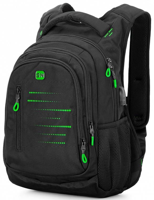 Рюкзак для подростка SkyName ортопедический с портом USB Черный (90-129 G)