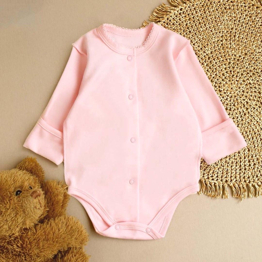 Боди для девочки с длинным рукавом и царапками 62 см 0-3 мес Розовый (2679643233)