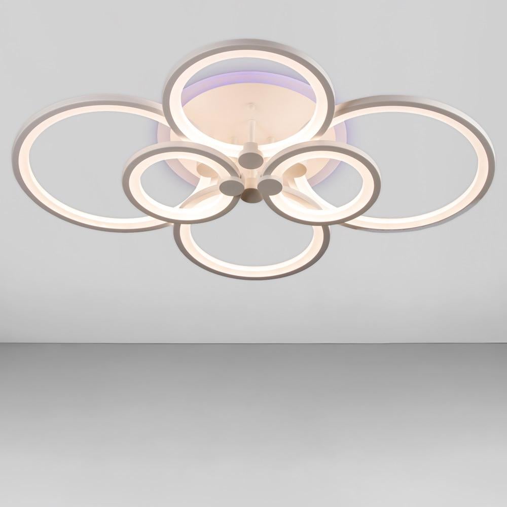 Люстра потолочная светодиодная Light House SL-18184/2/2/2 WT/RGB 192W Dimmer 3000-6000К 130х780х570 мм Белый