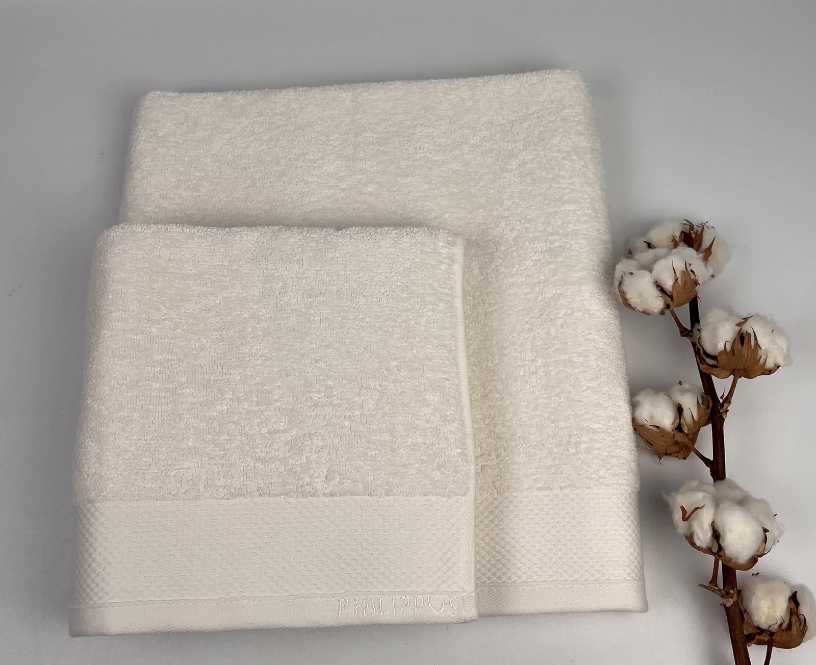 Набор полотенец Philippus Collesium Cotton Coza А325 2 шт. в фирменной коробке Молочный (CN31965)
