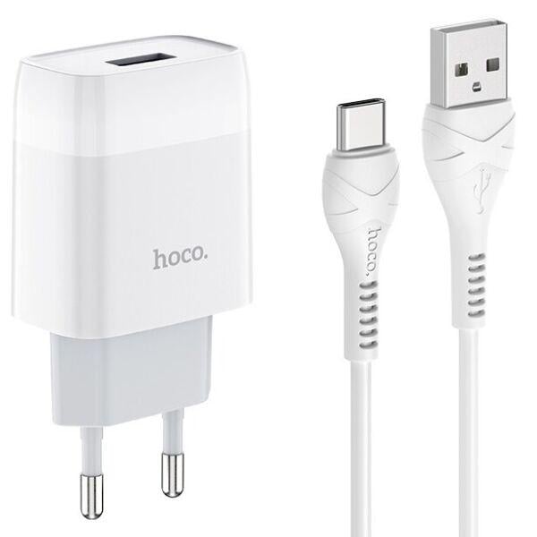 Зарядное устройство Hoco C72A кабель Type-C 2.1A White (5dd215f7) Зарядное устройство Hoco C72A кабель Type-C 2.1A White (5dd215f7)