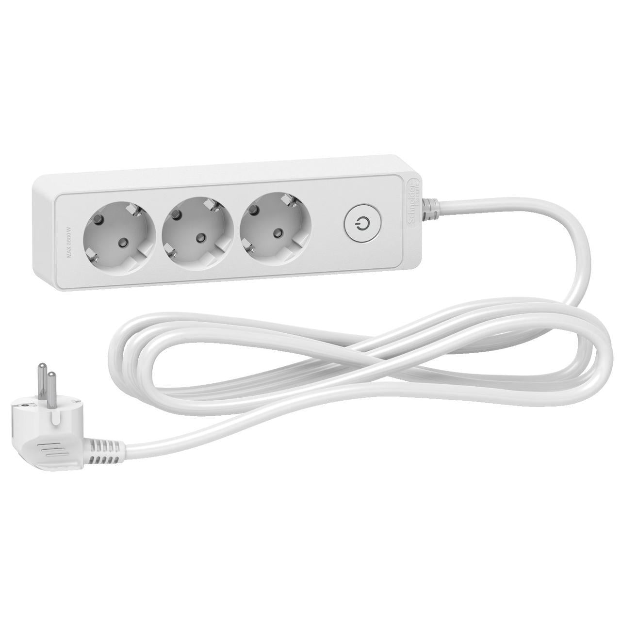 Удлинитель Schneider Electric 3 розеток с заземлением 3 м Белый