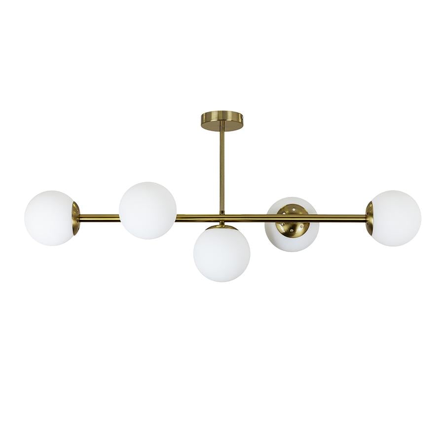 Люстра металлическая Levistella 7529906-5 BRZ/WH со стеклянными плафонами под лампы Е27 (106-16-LVS4730)