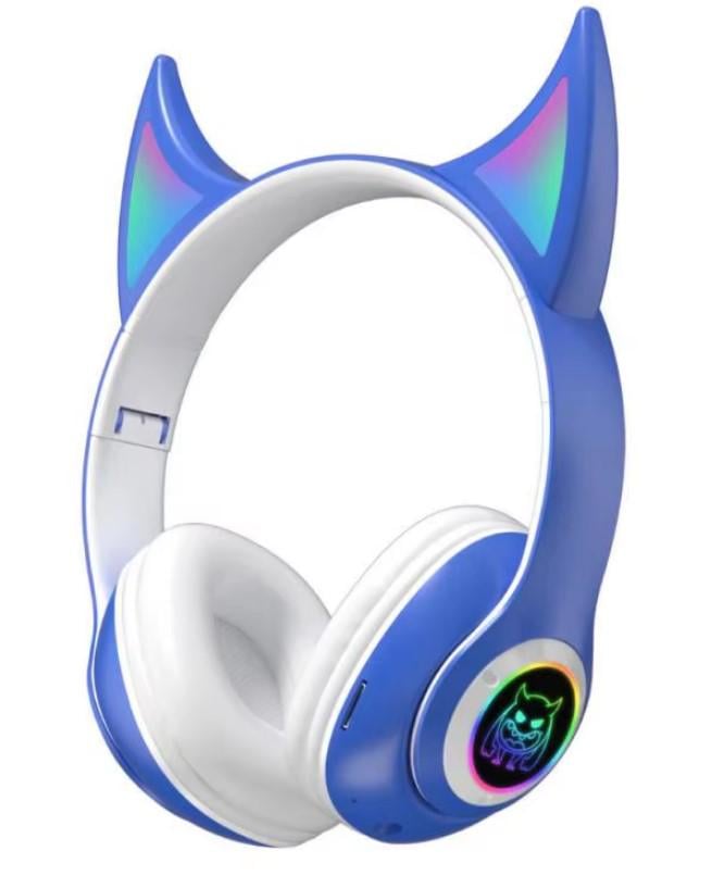 Наушники беспроводные STN-25 с ушками и подсветкой Синий (2104618667)