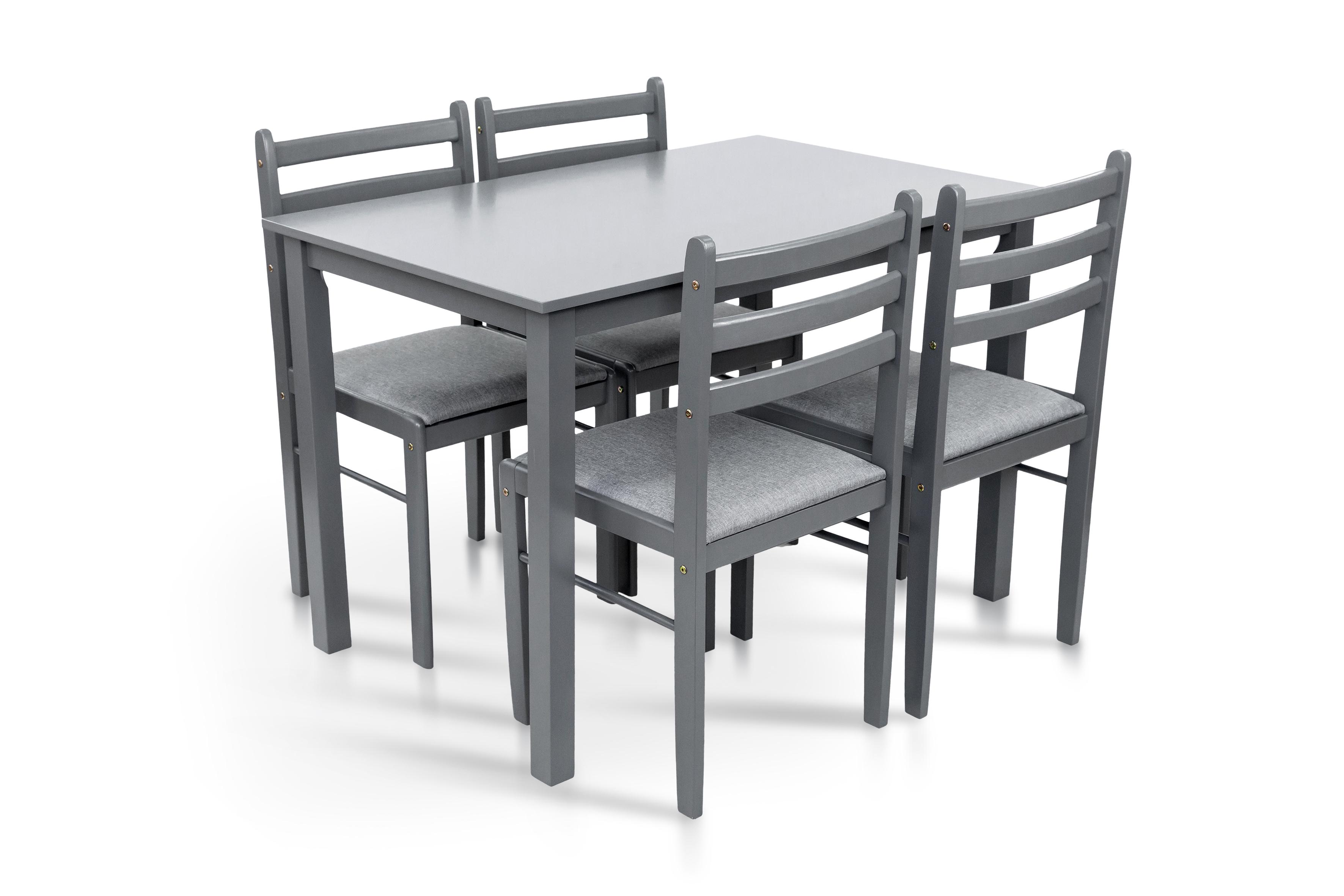Комплект кухонний JERSIE стіл і 4 стільці Сірий - фото 4