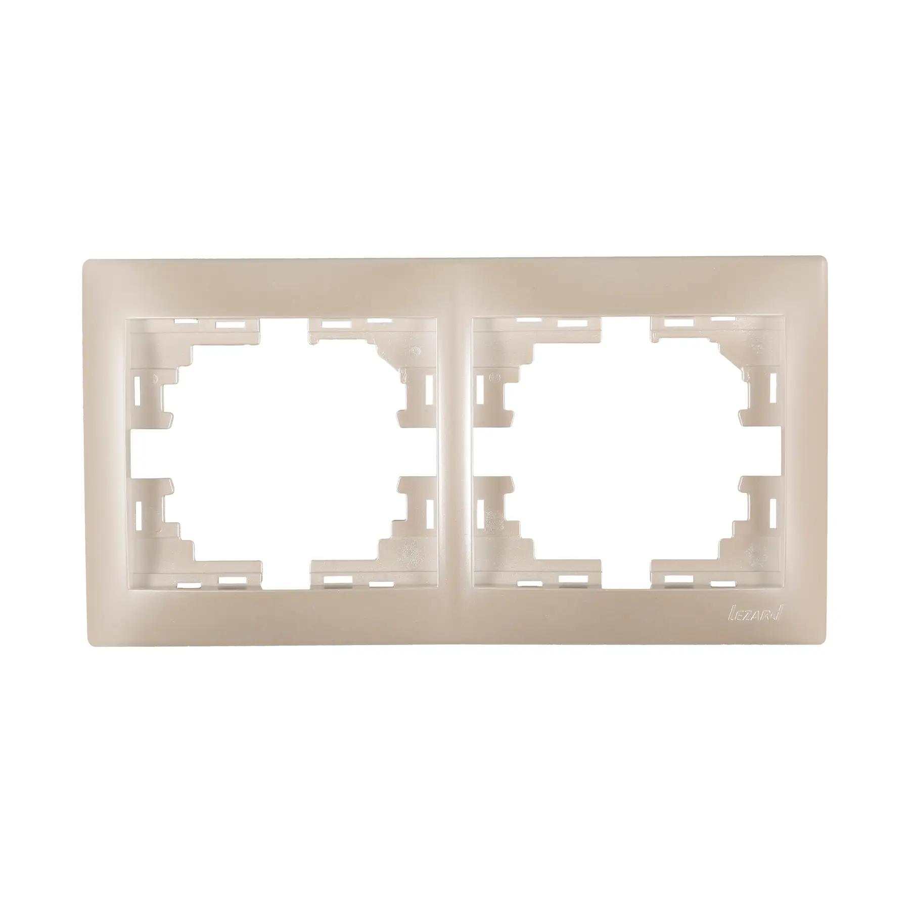Рамка Lezard Mira 2-местная горизонтальная Белый перламутр