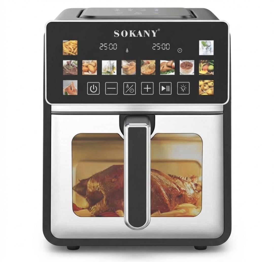 Аерофритюрниця-мультипіч Sokany SK-10140 7 л 1600 Вт Чорний зі сталевим (36328118) Аерофритюрниця-мультипіч Sokany SK-10140 7 л 1600 Вт Чорний зі сталевим (36328118)