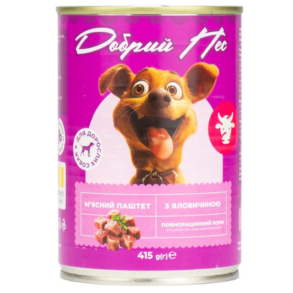 Паштет для собак Добрий Пес с говядиной 8 шт. х 415 г (2368113579) Паштет для собак Добрий Пес с говядиной 8 шт. х 415 г (2368113579)