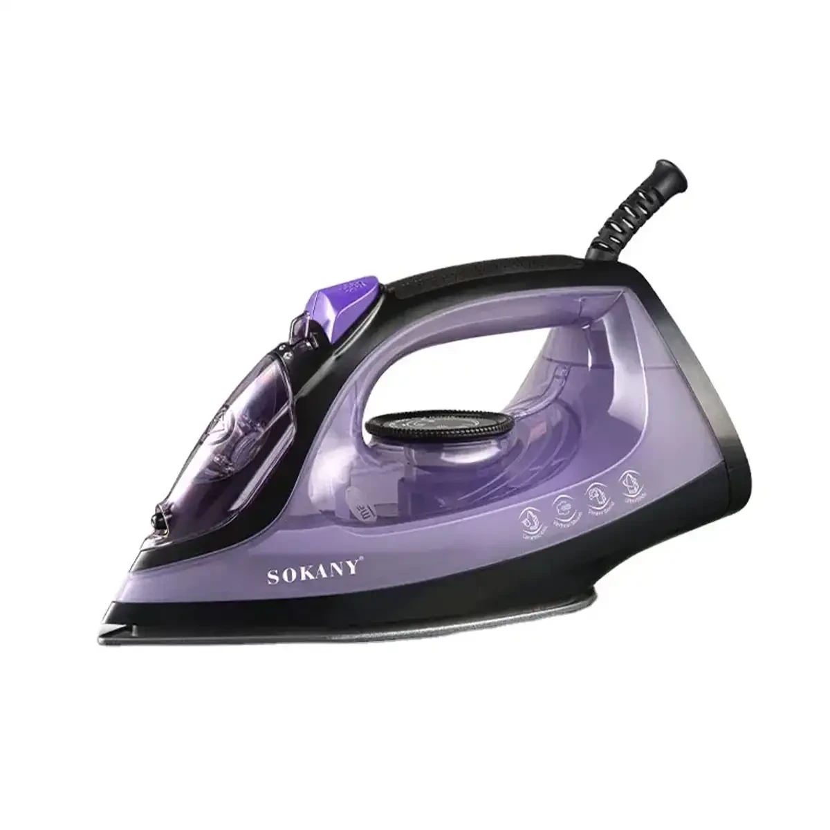 Утюг паровой ручной Sokany с керамическим покрытием бытовой с автоотключением 1800 Вт Фиолетовый (5920)