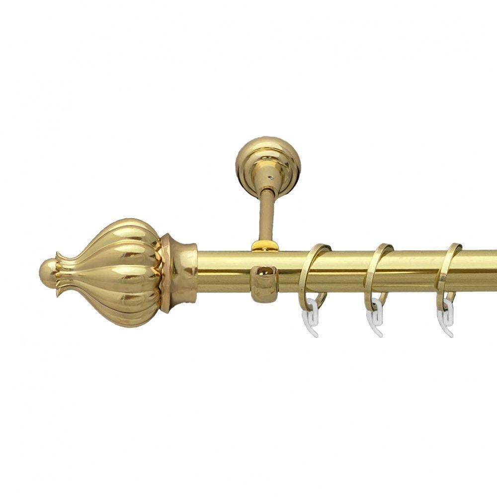 Карниз для штор Orvit Таджа однорядный гладкий 25 мм 300 см Золотой (7035301) Карниз для штор Orvit Таджа однорядный гладкий 25 мм 300 см Золотой (7035301)