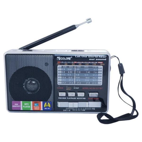 Аккумуляторный радиоприемник GOLON RX-2277 с LED фонариком Серый