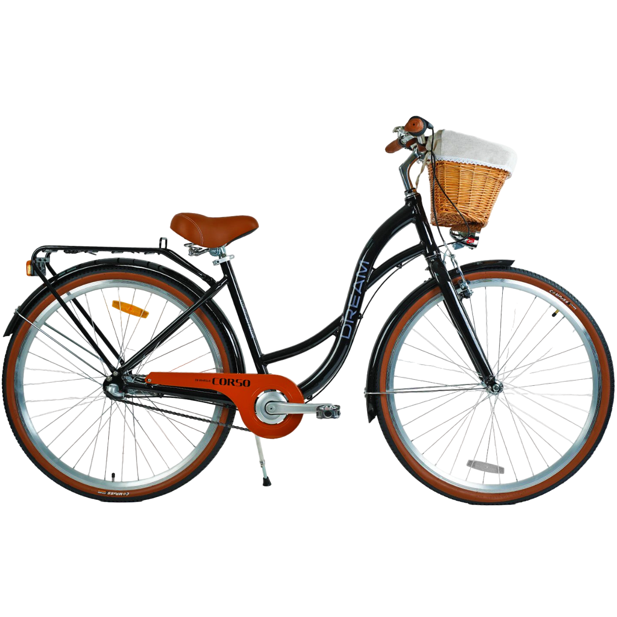 Велосипед городской Corso Dream 28" рама алюминиевая 18" с фарой Черный (DM-28707)