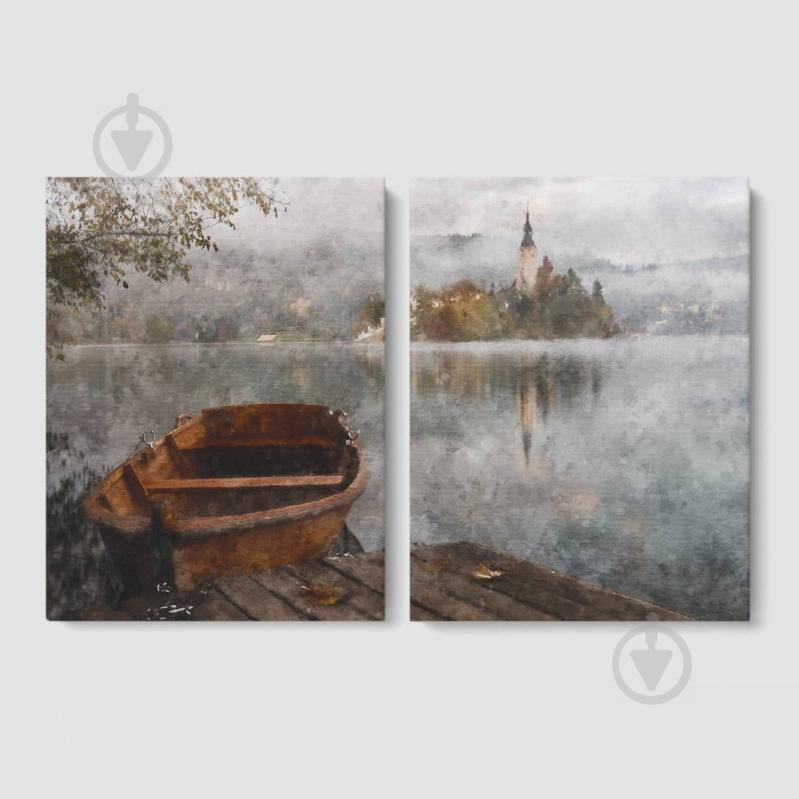 Модульная картина из двух частей Лодка Malevich Store 93x60 см (MK21222)