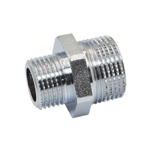 Ниппель редукционный хромированный Pattaroni 1/2" x 3/4" наружная резьба (F591CR005)
