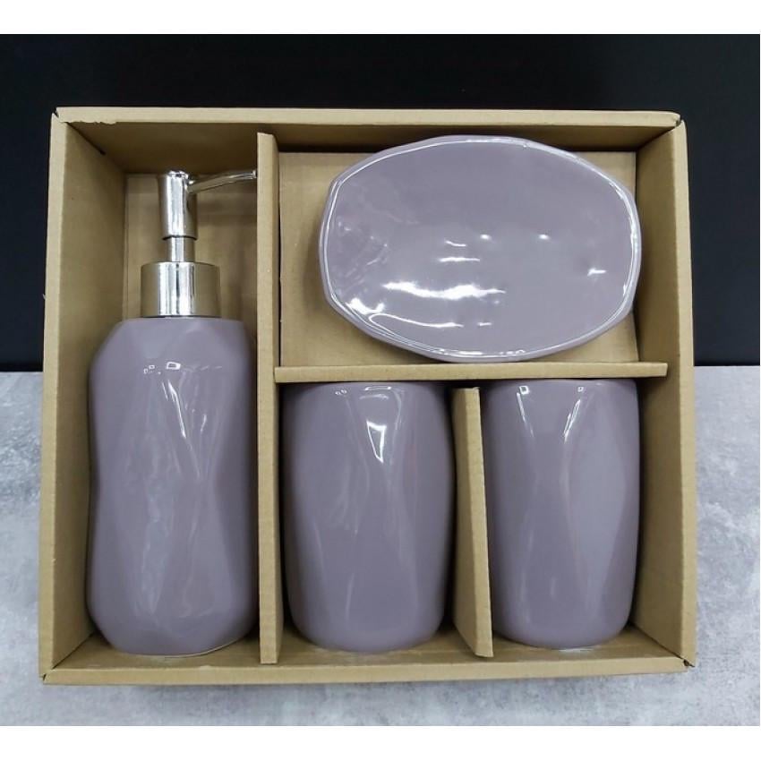 Набір аксесуарів для ванної кімнати 4 пр. Ліловий (00613 TD)