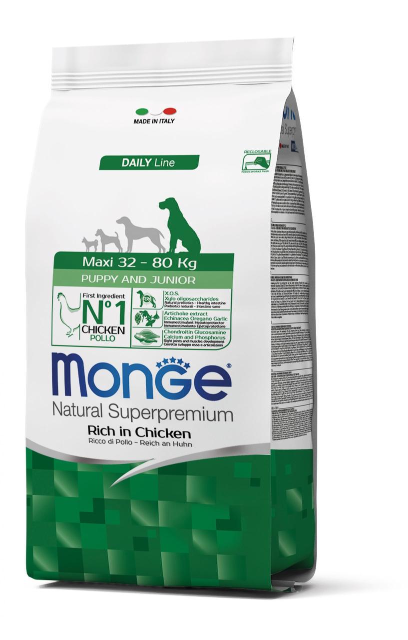 Корм для собак Monge Maxi Puppy&Junior Курица с рисом 3 кг (70004350) - фото 1