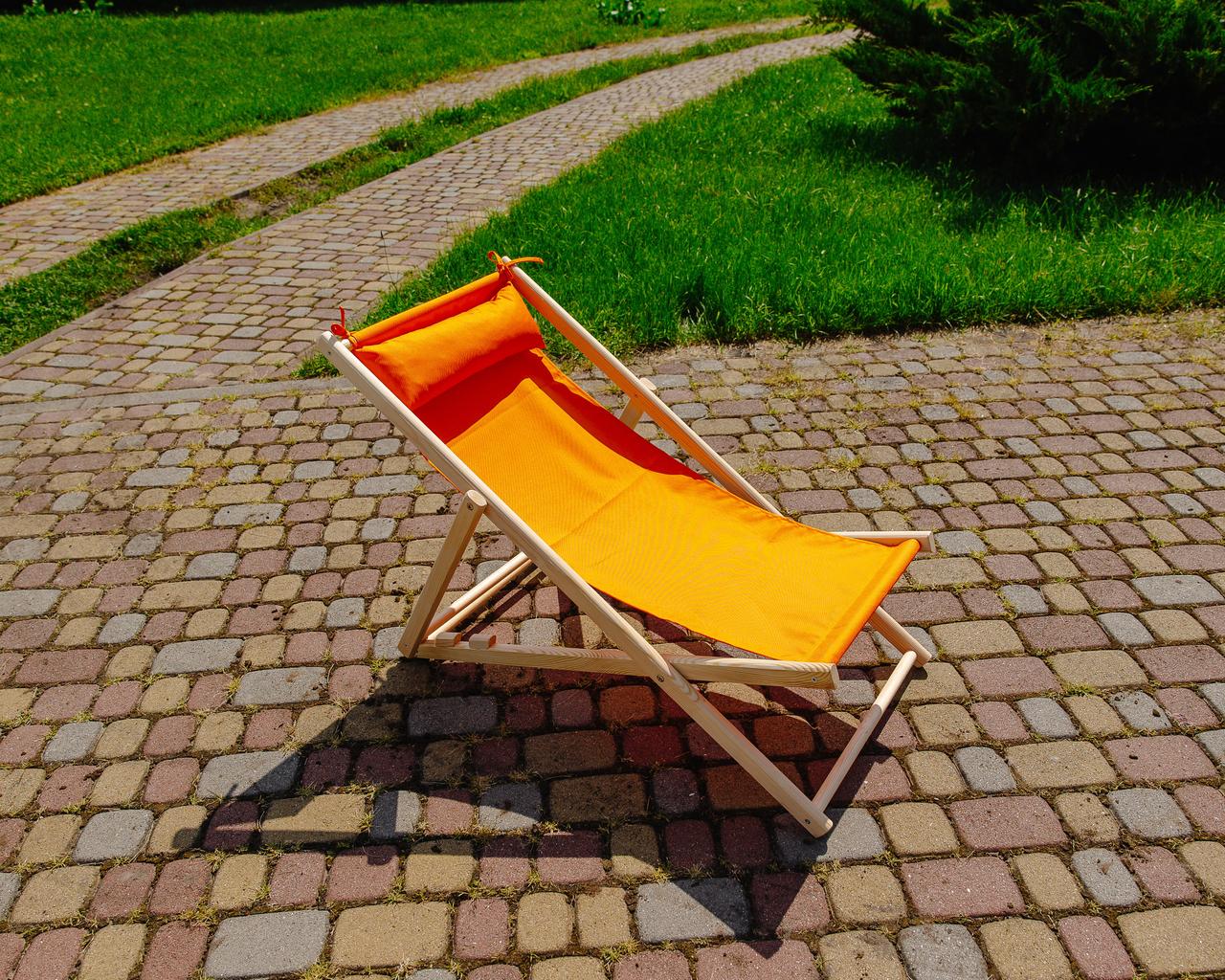 Шезлонг для дачи тканевый XRmaster с подушкой Оранжевый (КШ-013) - фото 5 Шезлонг для дачи тканевый XRmaster с подушкой Оранжевый (КШ-013) - фото 5