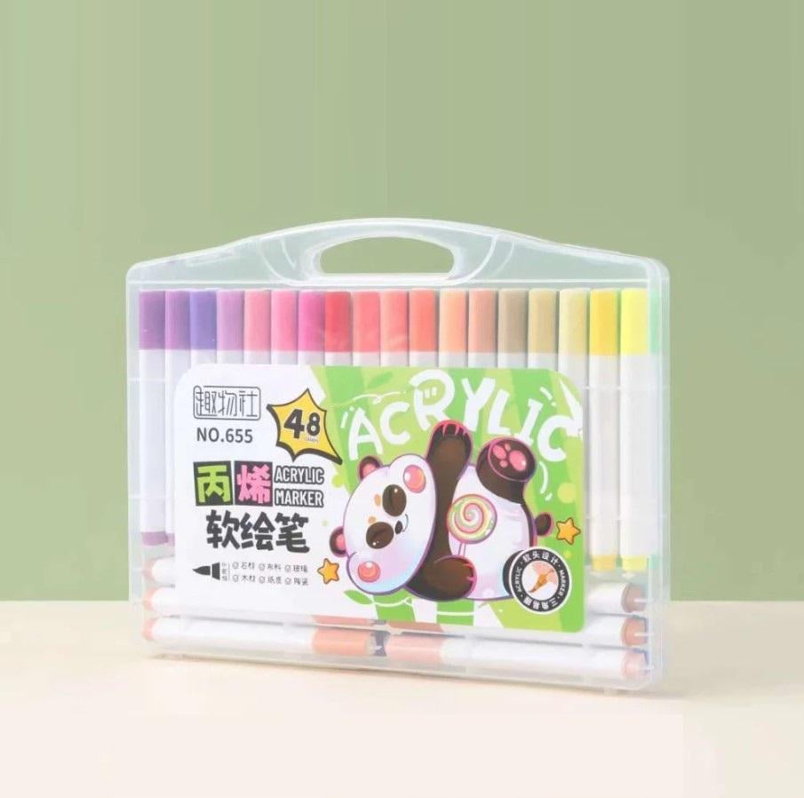 Маркеры акриловые пигментные Water Color Pen с кейсом 48 шт. (23818233) - фото 3