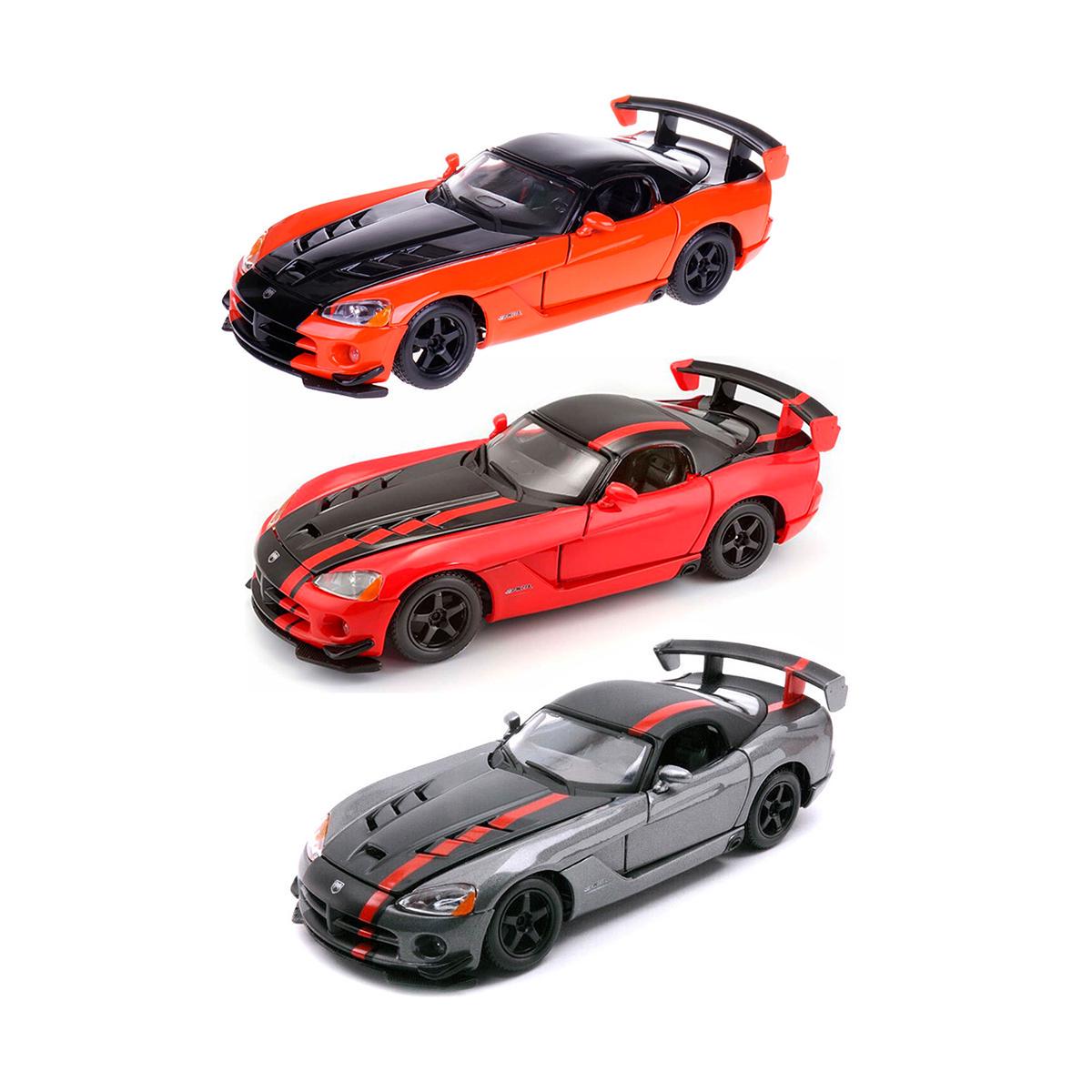 Автомодель іграшкова дитяча DODGE VIPER SRT10 ACR 1:24 Помаранчево-чорний металік/Червоно-чорний металік