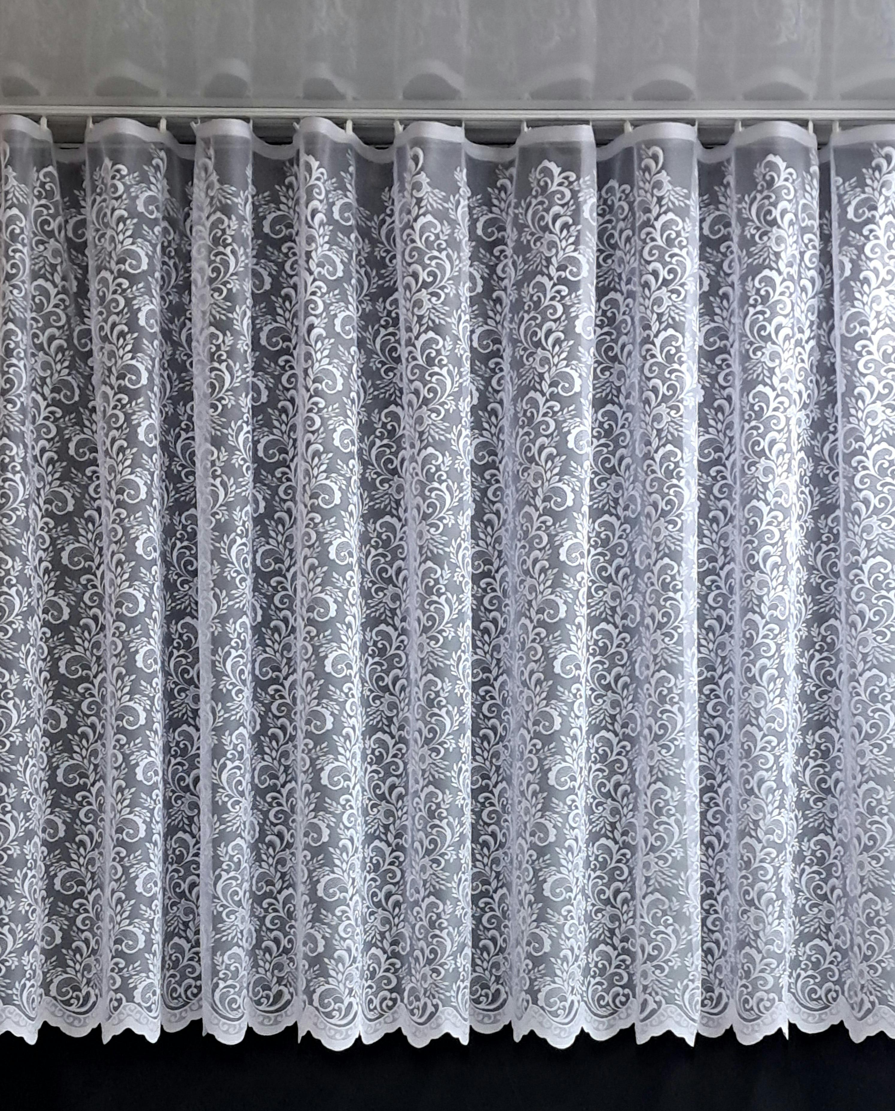 Гардина кухонная жаккардовая короткая 170х400 см Белый (1584.1)