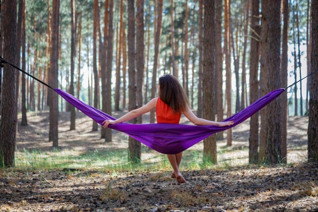 Гамак подвесной двухместный/туристический Air с чехлом и креплениями 300х140 на 200 кг Фиолетовый - фото 2 Гамак подвесной двухместный/туристический Air с чехлом и креплениями 300х140 на 200 кг Фиолетовый - фото 2