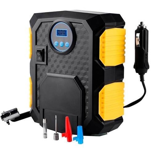 Компресор-насос для шин автомобільний YY-3609 із ЖК 10 бар 12 В з манометром Black (318379)