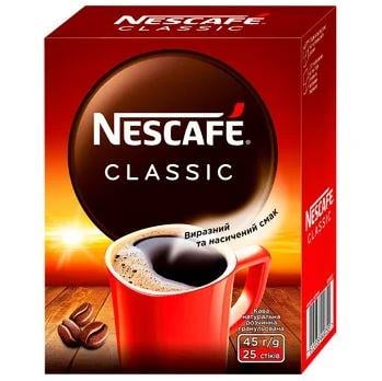 Кофе растворимый Nescafe Classic в стиках 25 шт. 1,8 г