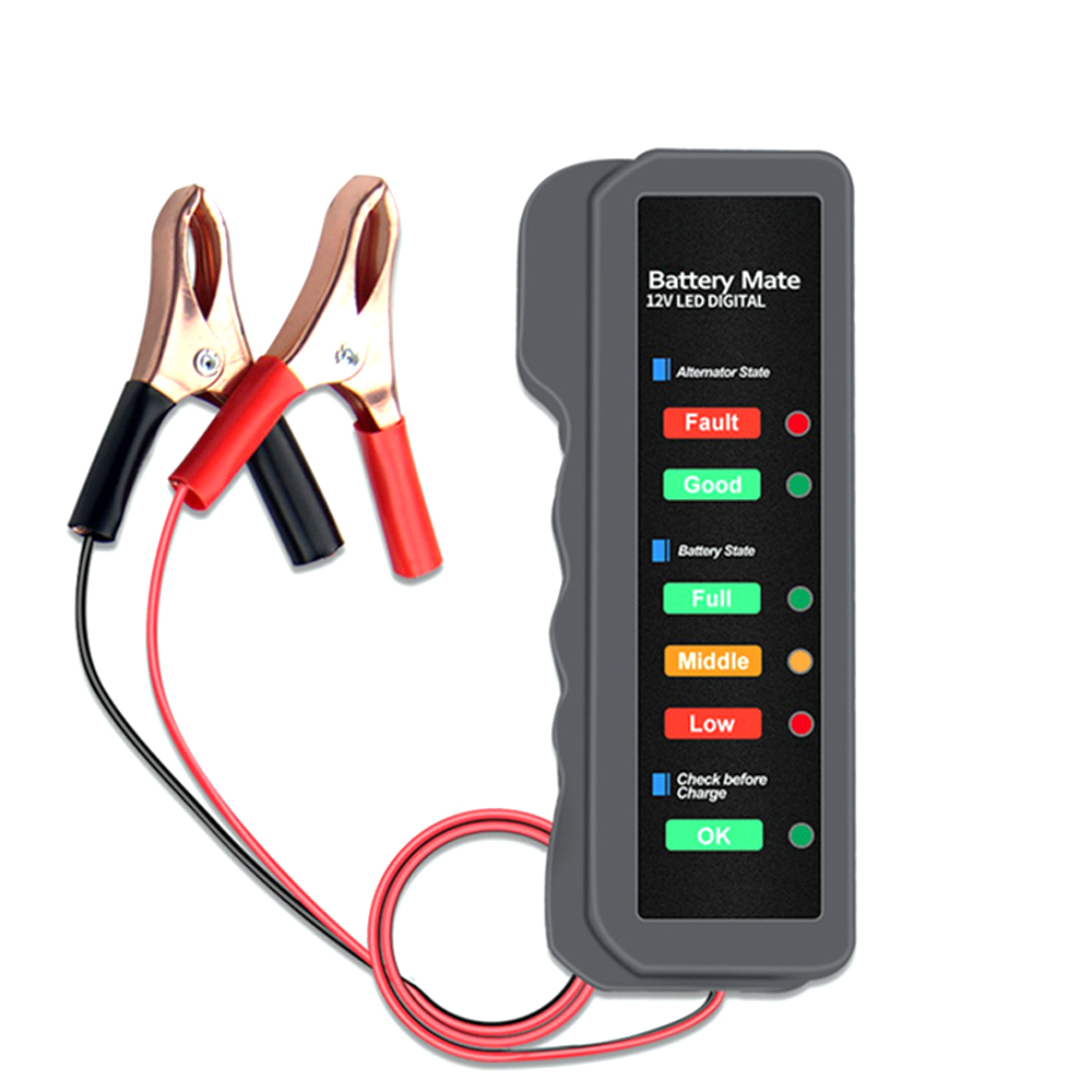 Тестер акумуляторних батарей VOLTRONIC BM-310 із крокодилами 12V LED індикатори (YUT_V2464)