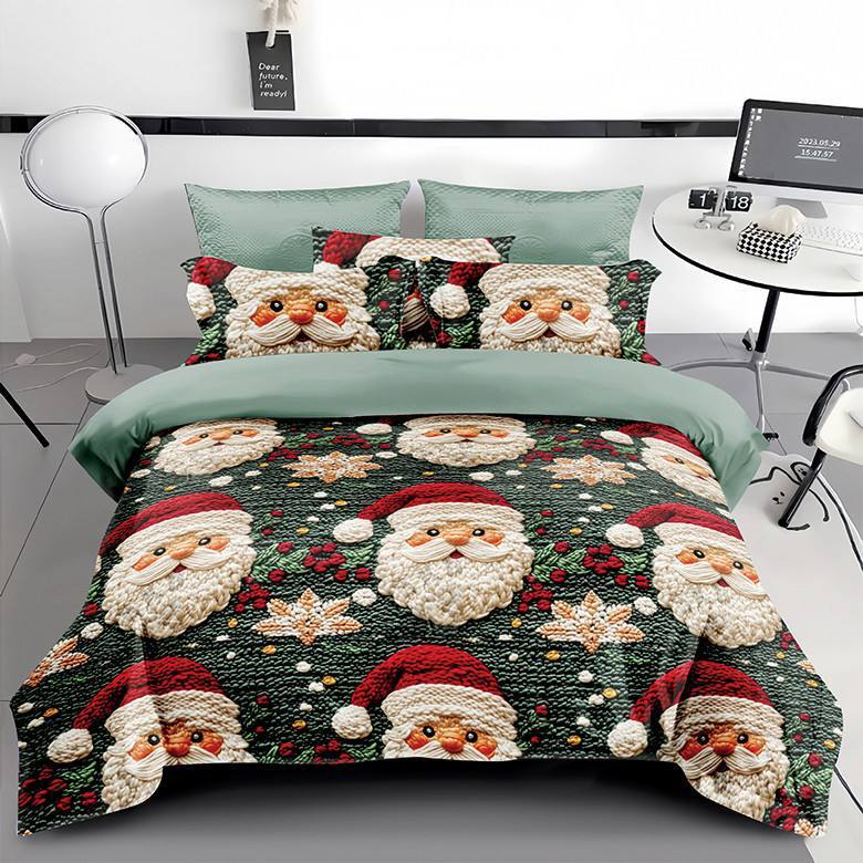 Постельное белье сатин 5D двуспальное 70х70 см Светло-зеленый - фото 1 Постельное белье сатин 5D двуспальное 70х70 см Светло-зеленый - фото 1