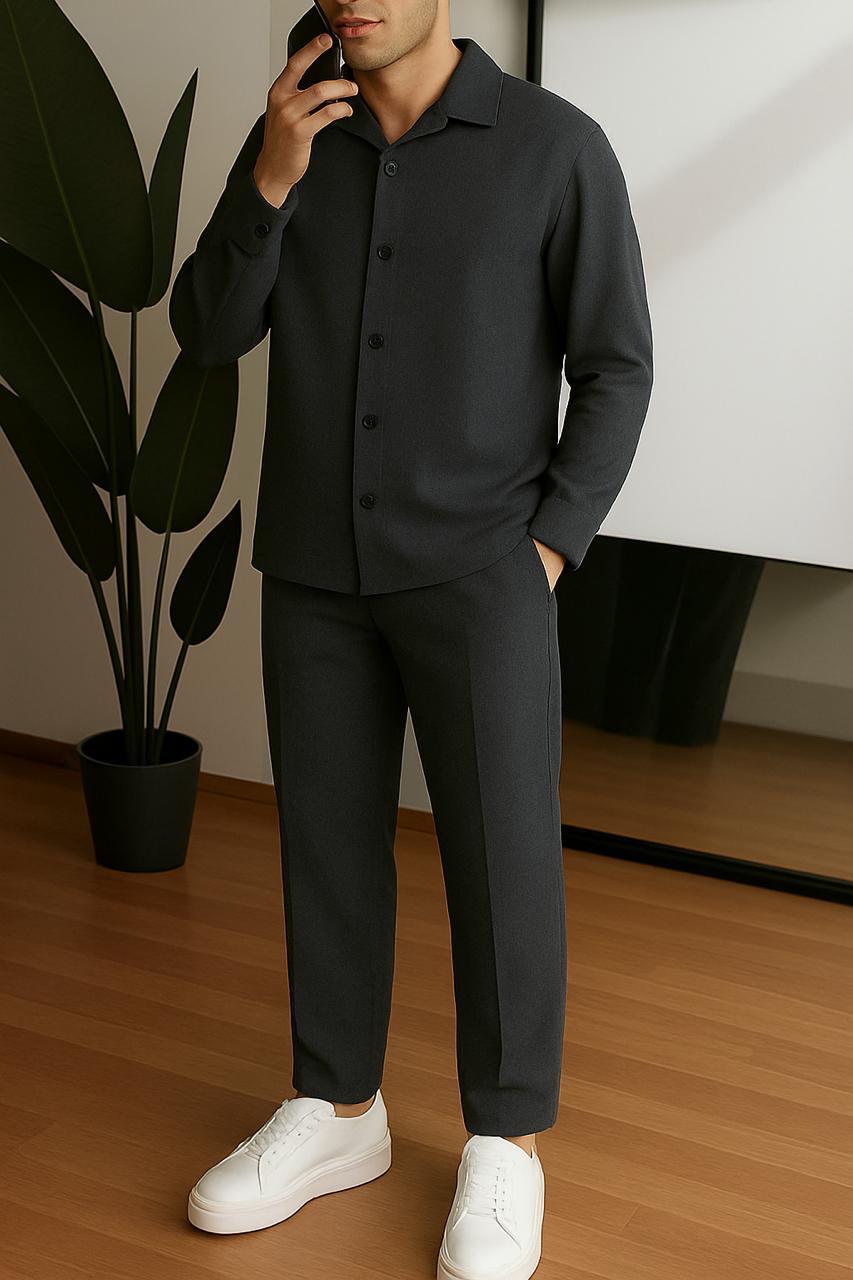 Костюм мужской классический Tiar A0126 рубашка/штаны L Графит (A0126/1/3)