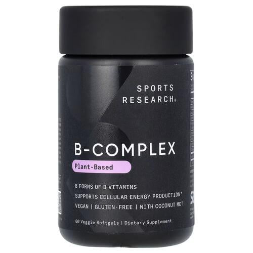 Комплекс витаминов группы B Sports Research B-Complex Plant-Based 60 Veggie Softgels (SRE-09192)